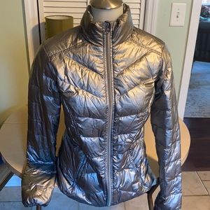 Athleta Silver Puffer Jacket 